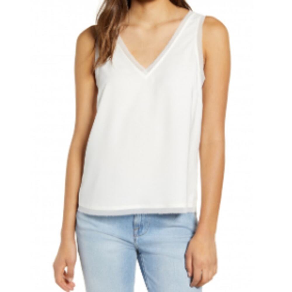 * New ~ HALOGEN ~ Raw Edge Tank Top Size XL